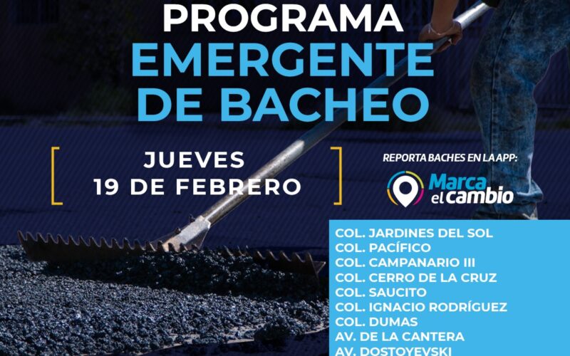 Atenderá Municipio nueve zonas con bacheo este jueves 19 de febrero  – Se invita a la ciudadanía a circular con precaución