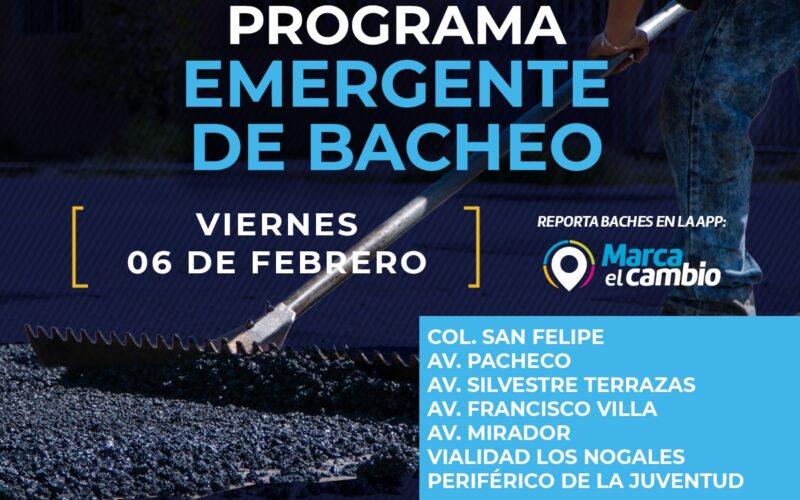 Atenderá Municipio con bacheo siete zonas este viernes 6 de febrero  – Se invita a la ciudadanía a circular con precaución