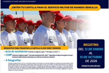 Invita Gobierno Municipal a jóvenes a tramitar su Cartilla del Servicio Militar Nacional
