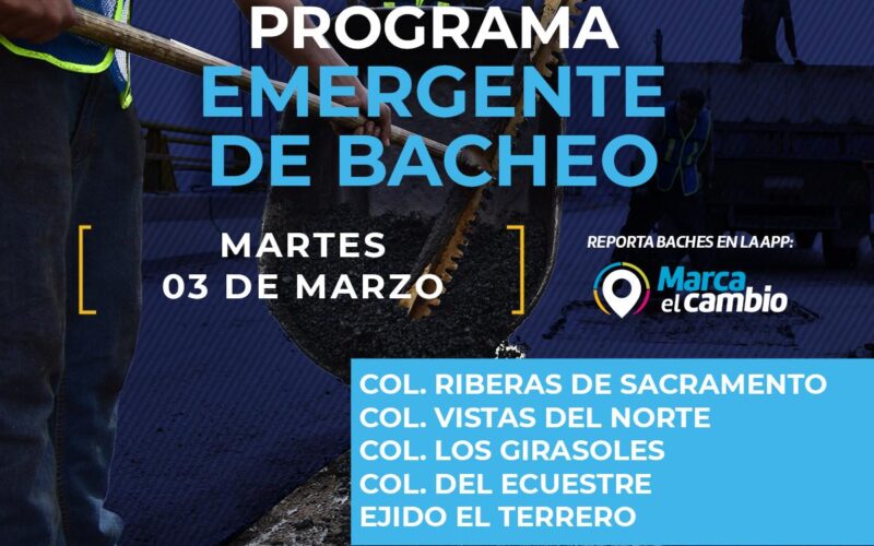 Atenderá Municipio cinco zonas este martes 3 de marzo   -Se invita a la ciudadanía a circular con precaución  