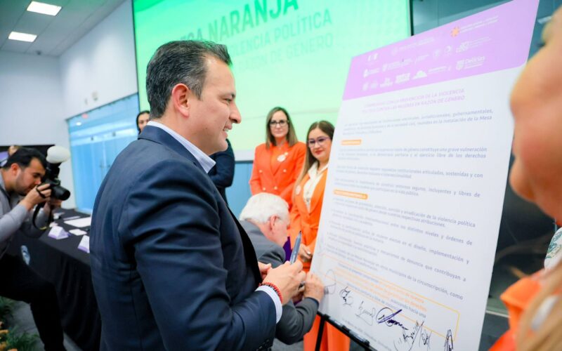 Firman Marco Bonilla y organismos interinstitucionales instalación de Mesa Naranja para prevenir la violencia política de género