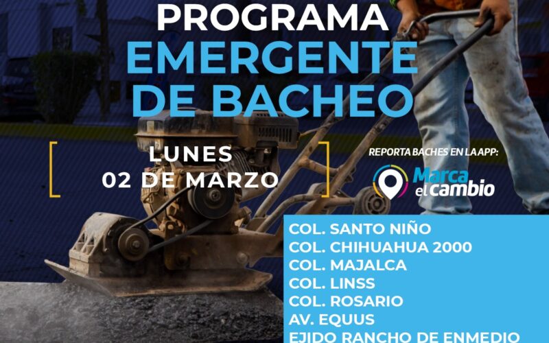 Siete zonas tendrán bacheo este lunes 02 de marzo: Municipio  – Se invita a la ciudadanía a circular con precaución