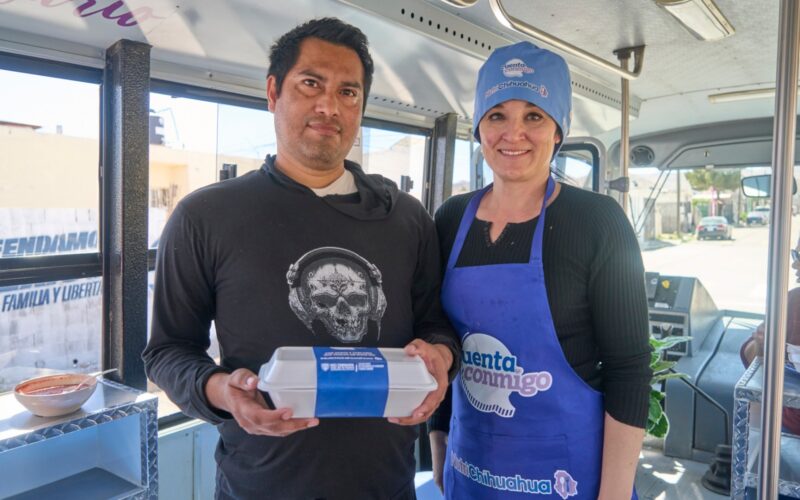 Llega comedor móvil de NutriChihuahua a la colonia Riberas de Sacramento
