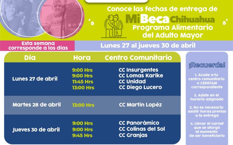 No olvides tu apoyo del adulto mayor; informa Municipio puntos de recolección esta semana