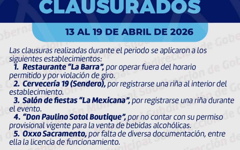 Refuerza Gobernación Municipal inspecciones y vigilancia para un entorno más seguro