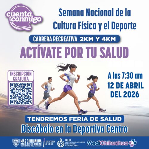 Invita Secretaría de Salud a participar en carrera recreativa