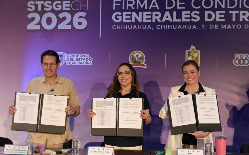 Maru Campos anuncia incremento salarial del 6 por ciento por tercer año consecutivo a trabajadores sindicalizados