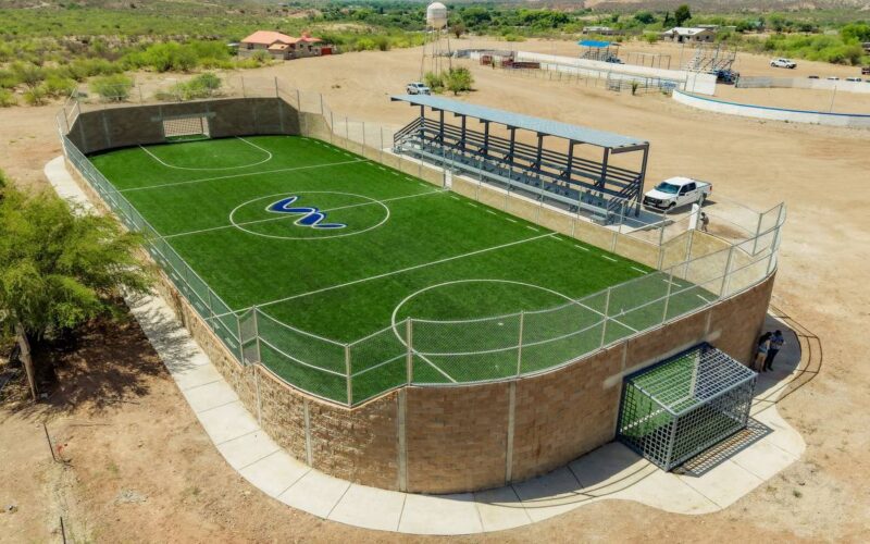 Marco Bonilla cumple con seccional Guadalupe; inauguran cancha de futbol y arrancan ampliación de salones de usos múltiples