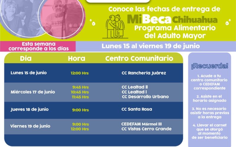 ¡Que no se te pase tu entrega del PAAM! Conoce los horarios correspondientes del 15 al 19 de junio