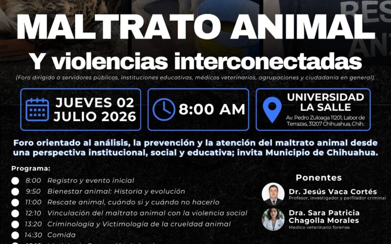 Invita Gobierno Municipal al Foro “Maltrato Animal y Violencias Interconectadas”