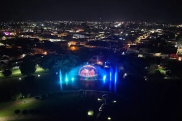 Inauguran las Fuentes Multimedia en el Lago Las Garzas del Pueblo Mágico de Guachochi
