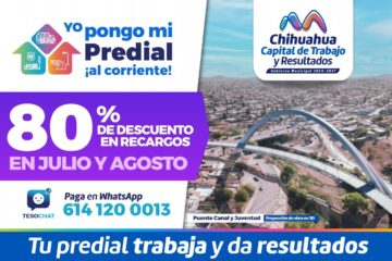 Ponte al corriente con tu Predial, aprovecha descuento en recargos del 80% durante julio y agosto