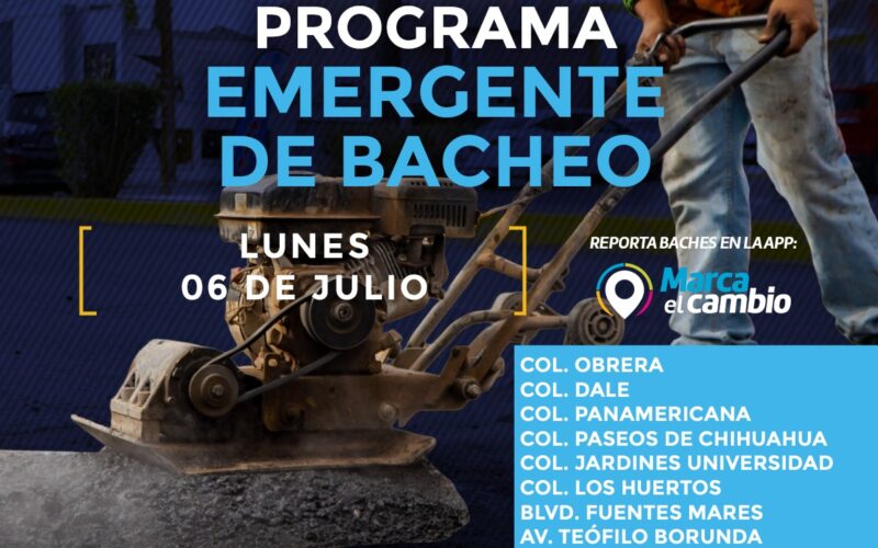 Nueve zonas tendrán bacheo este lunes 6 de julio: Municipio
