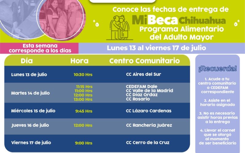 No olvides acudir por tu paquete PAAM del 13 al 17 de julio