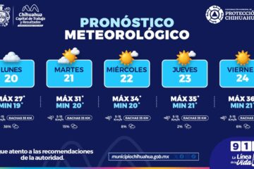Informa Protección Civil Municipal semana calurosa y probabilidad de lluvias ligeras