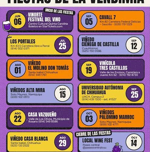 Chihuahua celebrará las Fiestas de la Vendimia 2026 con nueve sedes y una amplia oferta enoturística