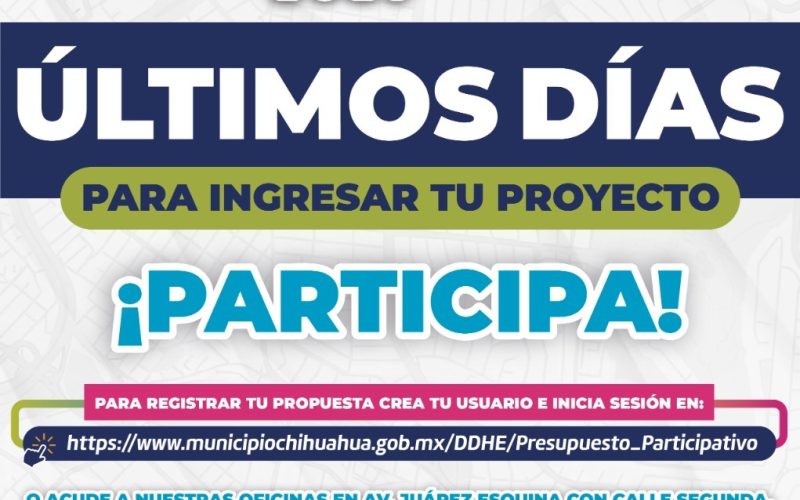Última semana para ingresar proyectos al Presupuesto Participativo 2027: Municipio