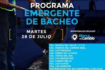 Paseos del Camino Real, Los Fresnos, Cerro de la Cruz, Vista del Sol y más tendrán bacheo: Municipio