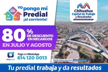 Paga tu Predial con el 80% de descuento en los recargos y ponte al corriente