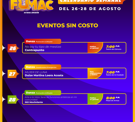 Municipio invita a disfrutar del cierre del Encuentro FOMAC en su última semana de actividades