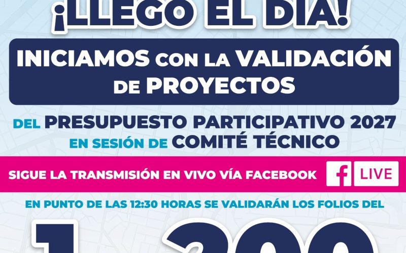 Iniciará mañana validación de proyectos del Presupuesto Participativo 2027