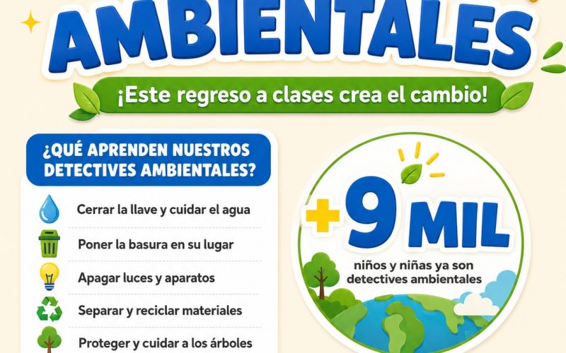 Invita Municipio a niñas y niños a ser detectives ambientales en este regreso a clases