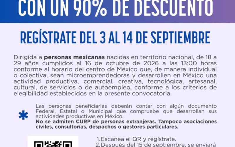 Convocan SIDE e IMPI a jóvenes microemprendedores a registrar su marca con 90 por ciento de descuento