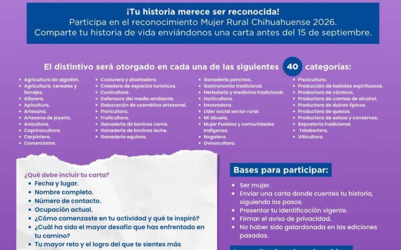Mañana último día para enviar tu historia y participar en “Mujer Rural 2026”