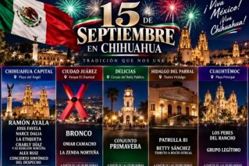15 DE SEPTIEMBRE EN CHIHUAHUA: FIESTA PATRIA, MÚSICA Y OPERATIVOS EN LAS PRINCIPALES CIUDADES