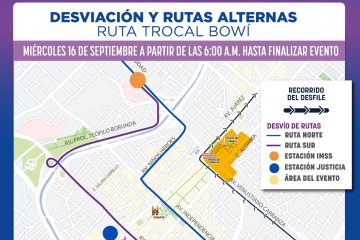 Desviarán ruta troncal del Bowí por desfile del 16 de septiembre