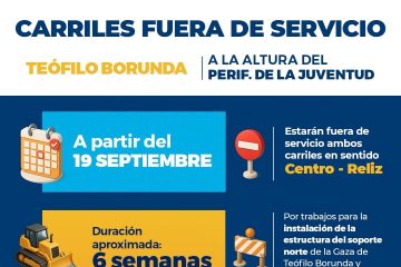 ¡Recuerda! Habrá carriles fuera de servicio en la Teófilo Borunda en sentido Centro-Reliz por obras de Gaza