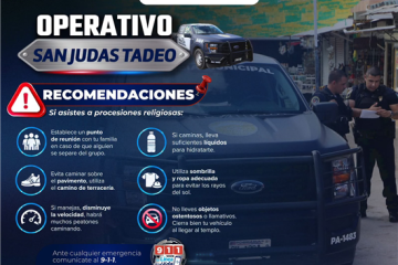 Despliega Policía Municipal operativo por festividades de San Judas Tadeo