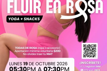 Invita Municipio a “Fluir en Rosa”, una tarde de yoga y solidaridad en prevención del cáncer de mama