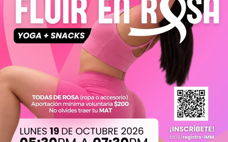 Invita Municipio a “Fluir en Rosa”, una tarde de yoga y solidaridad en prevención del cáncer de mama