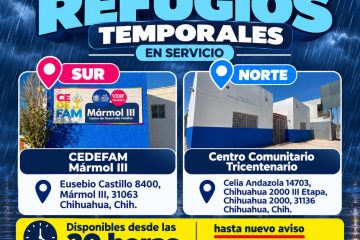 Habilita Municipio refugios temporales por pronóstico de lluvias y Frente Frío