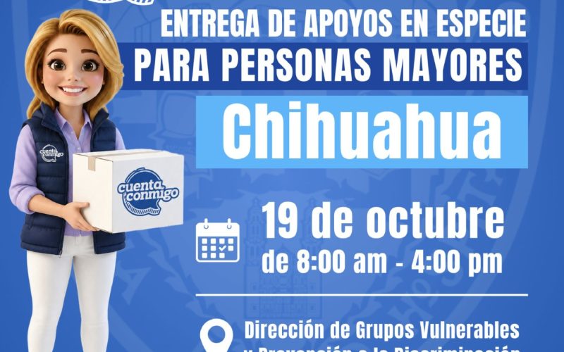 Arranca la segunda entrega de apoyos alimentarios para personas mayores en la ciudad de Chihuahua