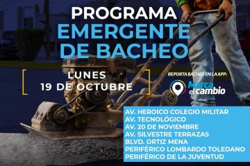 Siete zonas tendrán bacheo este lunes 19 de octubre: Municipio