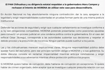 PAN cierra filas con Maru Campos y defiende la unidad ante el caso Jáuregui