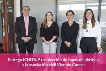 Entrega ICHITAIP recolección de tapas de plástico a la asociación civil Vive sin Cáncer